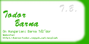 todor barna business card